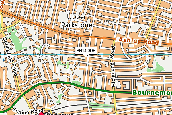 BH14 0DF map - OS VectorMap District (Ordnance Survey)