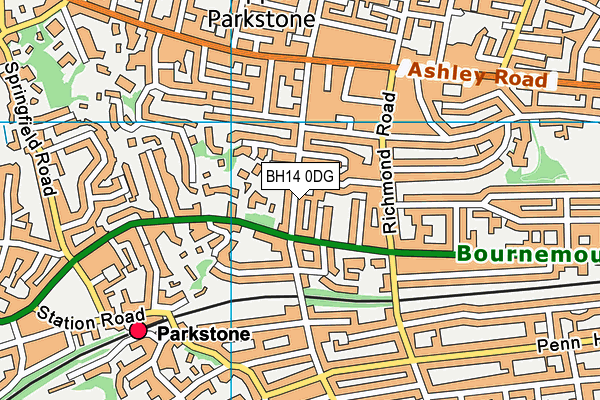 BH14 0DG map - OS VectorMap District (Ordnance Survey)