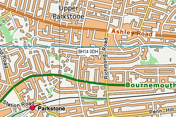 BH14 0DH map - OS VectorMap District (Ordnance Survey)