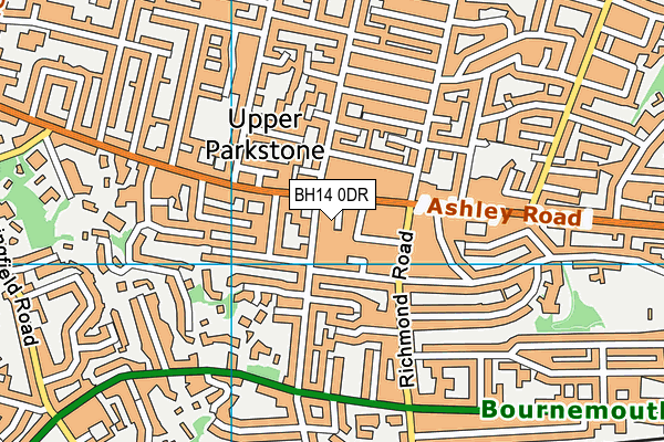 BH14 0DR map - OS VectorMap District (Ordnance Survey)