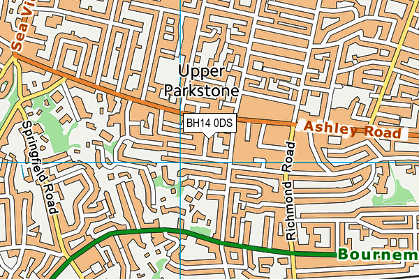 BH14 0DS map - OS VectorMap District (Ordnance Survey)