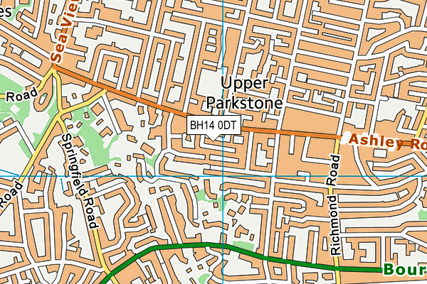 BH14 0DT map - OS VectorMap District (Ordnance Survey)