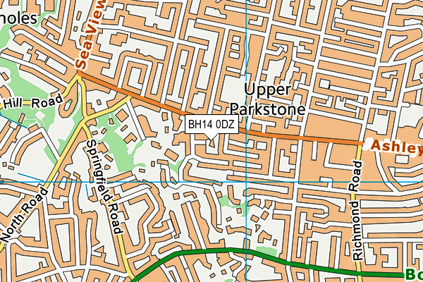 BH14 0DZ map - OS VectorMap District (Ordnance Survey)