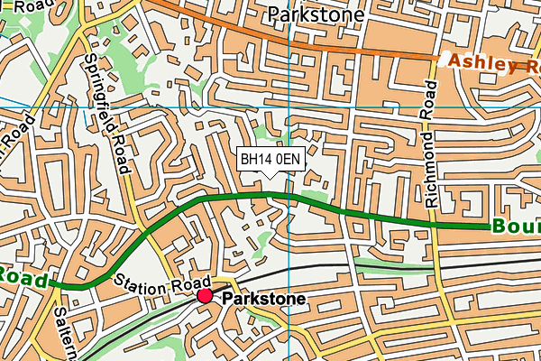 BH14 0EN map - OS VectorMap District (Ordnance Survey)