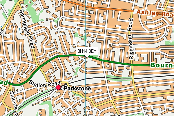 BH14 0EY map - OS VectorMap District (Ordnance Survey)