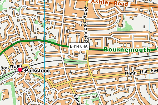 BH14 0HA map - OS VectorMap District (Ordnance Survey)