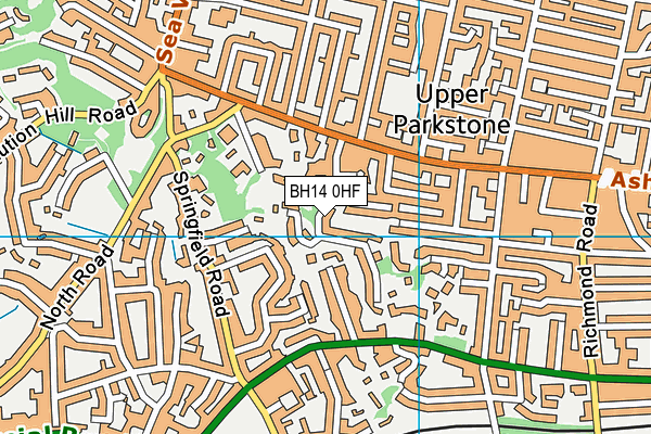 BH14 0HF map - OS VectorMap District (Ordnance Survey)