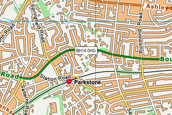 BH14 0HG map - OS VectorMap District (Ordnance Survey)