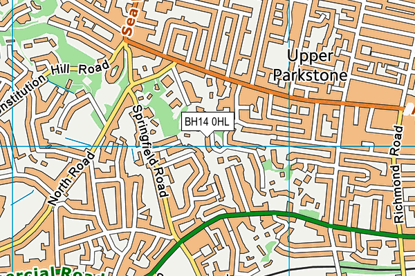 BH14 0HL map - OS VectorMap District (Ordnance Survey)