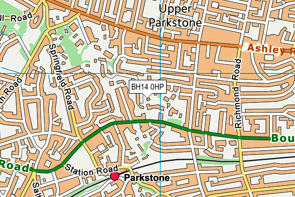 BH14 0HP map - OS VectorMap District (Ordnance Survey)