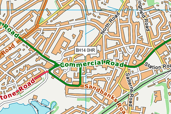 BH14 0HR map - OS VectorMap District (Ordnance Survey)