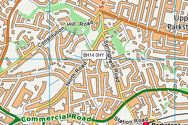 BH14 0HY map - OS VectorMap District (Ordnance Survey)