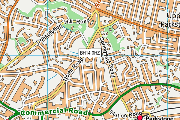 BH14 0HZ map - OS VectorMap District (Ordnance Survey)