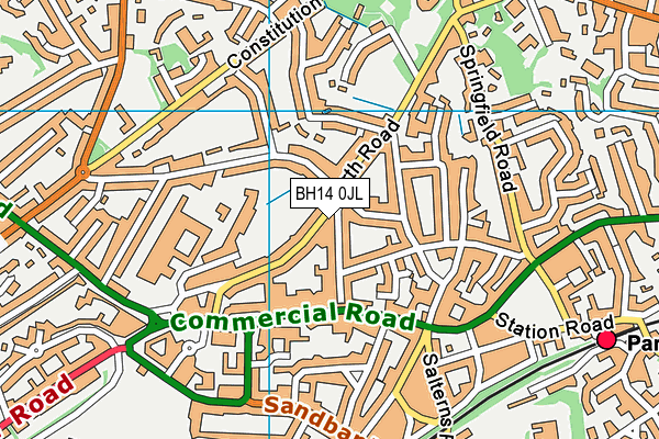 BH14 0JL map - OS VectorMap District (Ordnance Survey)