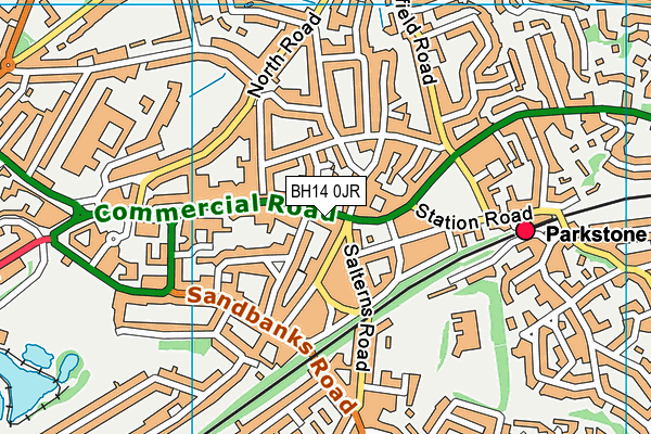 BH14 0JR map - OS VectorMap District (Ordnance Survey)