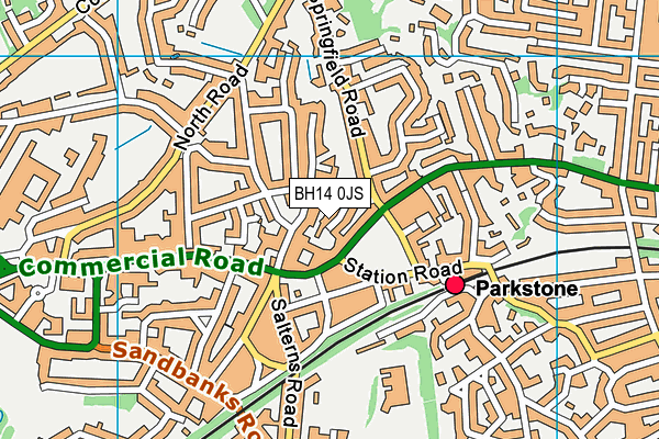 BH14 0JS map - OS VectorMap District (Ordnance Survey)