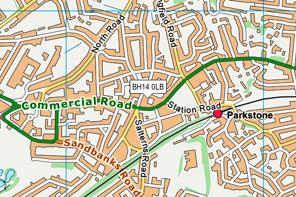 BH14 0LB map - OS VectorMap District (Ordnance Survey)