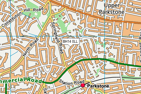 BH14 0LL map - OS VectorMap District (Ordnance Survey)