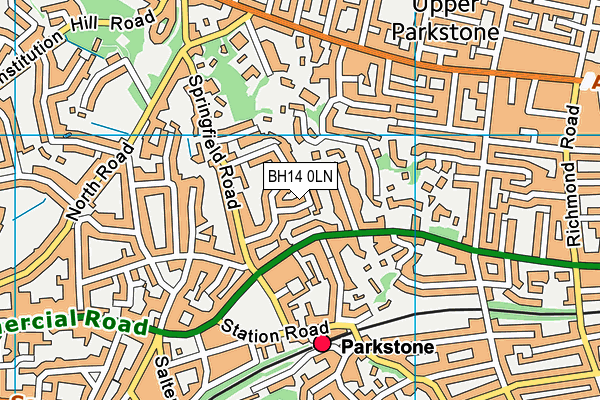 BH14 0LN map - OS VectorMap District (Ordnance Survey)