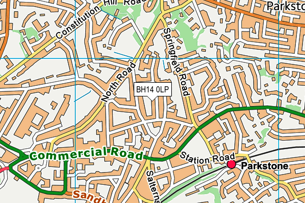 BH14 0LP map - OS VectorMap District (Ordnance Survey)