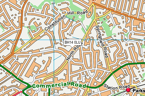 BH14 0LU map - OS VectorMap District (Ordnance Survey)