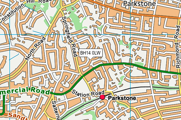 BH14 0LW map - OS VectorMap District (Ordnance Survey)