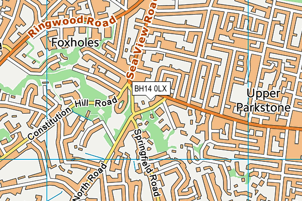 BH14 0LX map - OS VectorMap District (Ordnance Survey)