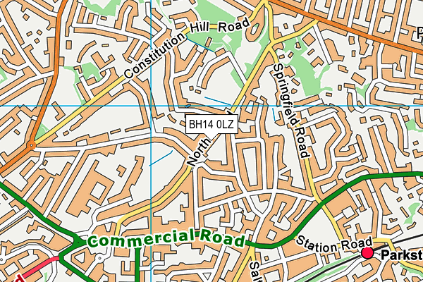 BH14 0LZ map - OS VectorMap District (Ordnance Survey)