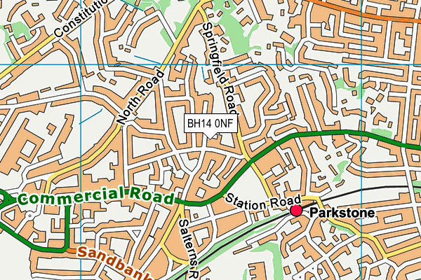 BH14 0NF map - OS VectorMap District (Ordnance Survey)