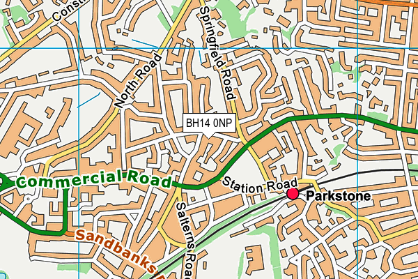 BH14 0NP map - OS VectorMap District (Ordnance Survey)