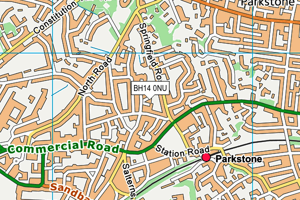 BH14 0NU map - OS VectorMap District (Ordnance Survey)