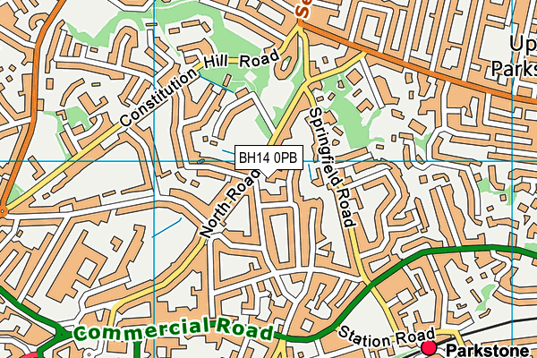 BH14 0PB map - OS VectorMap District (Ordnance Survey)