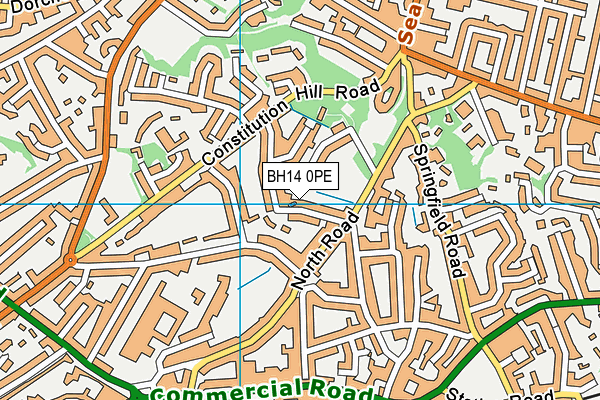 BH14 0PE map - OS VectorMap District (Ordnance Survey)