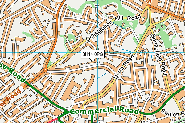 BH14 0PG map - OS VectorMap District (Ordnance Survey)