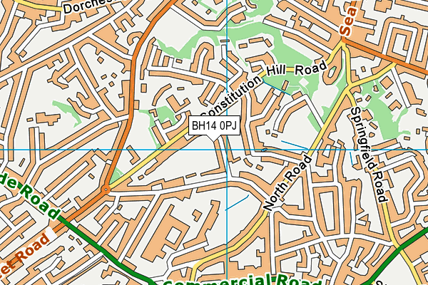 BH14 0PJ map - OS VectorMap District (Ordnance Survey)