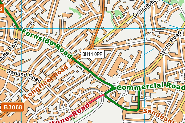 BH14 0PP map - OS VectorMap District (Ordnance Survey)