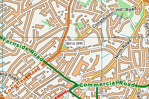 BH14 0PR map - OS VectorMap District (Ordnance Survey)