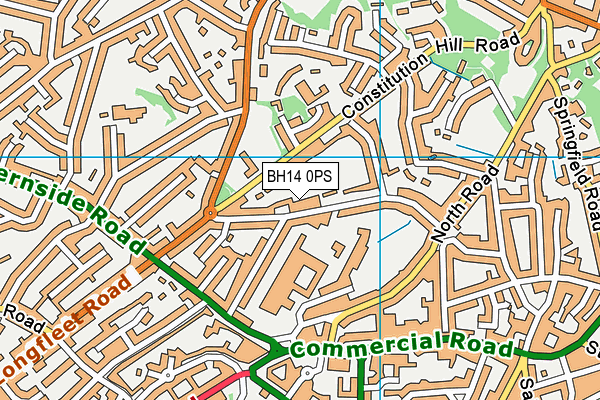 BH14 0PS map - OS VectorMap District (Ordnance Survey)