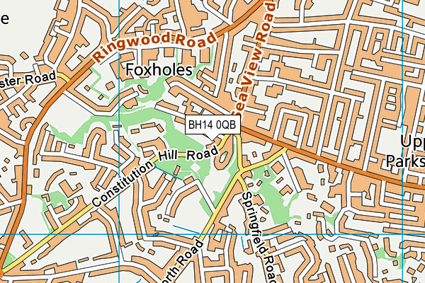 BH14 0QB map - OS VectorMap District (Ordnance Survey)