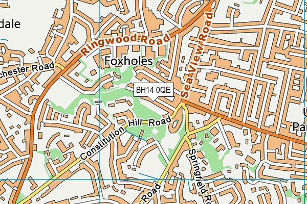 BH14 0QE map - OS VectorMap District (Ordnance Survey)