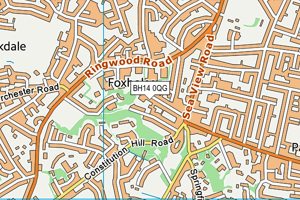 BH14 0QG map - OS VectorMap District (Ordnance Survey)