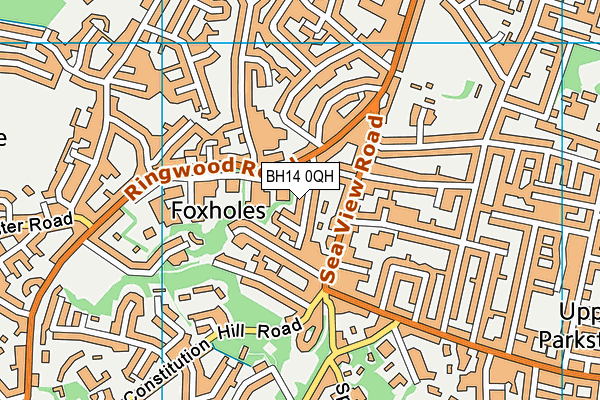 BH14 0QH map - OS VectorMap District (Ordnance Survey)