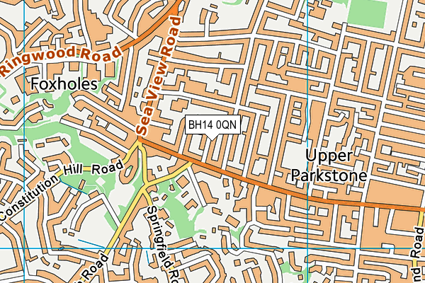 BH14 0QN map - OS VectorMap District (Ordnance Survey)