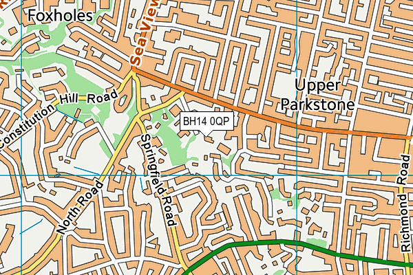 BH14 0QP map - OS VectorMap District (Ordnance Survey)