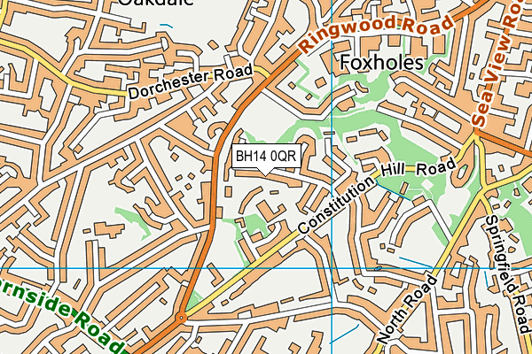 BH14 0QR map - OS VectorMap District (Ordnance Survey)