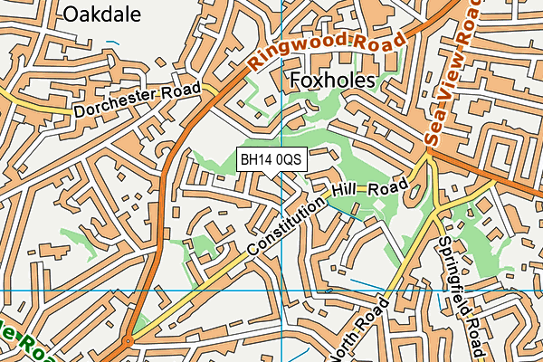 BH14 0QS map - OS VectorMap District (Ordnance Survey)