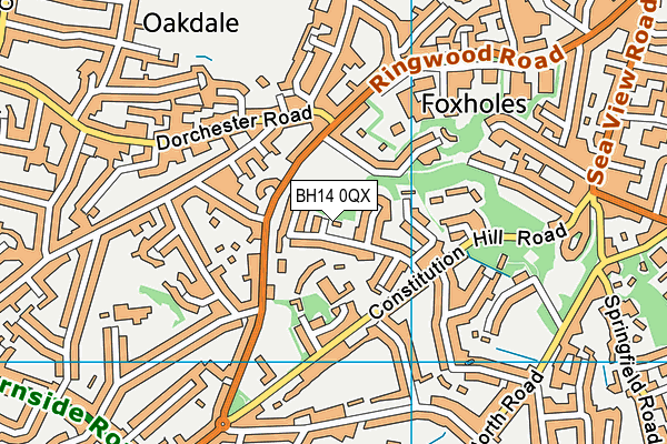 BH14 0QX map - OS VectorMap District (Ordnance Survey)