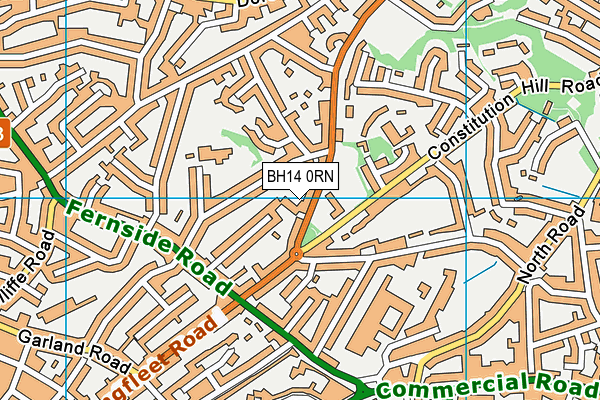 BH14 0RN map - OS VectorMap District (Ordnance Survey)