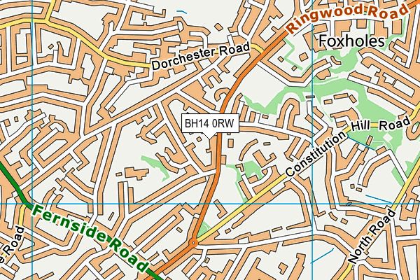 BH14 0RW map - OS VectorMap District (Ordnance Survey)