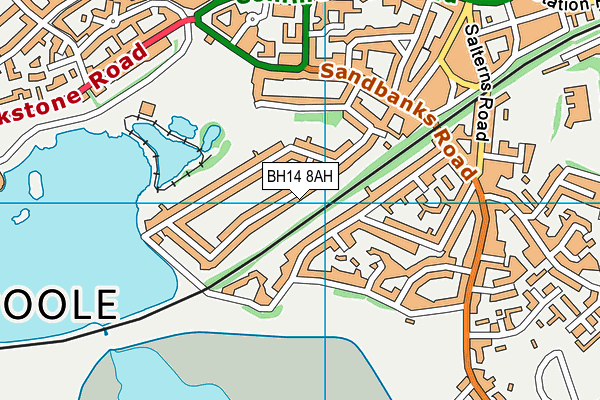 BH14 8AH map - OS VectorMap District (Ordnance Survey)